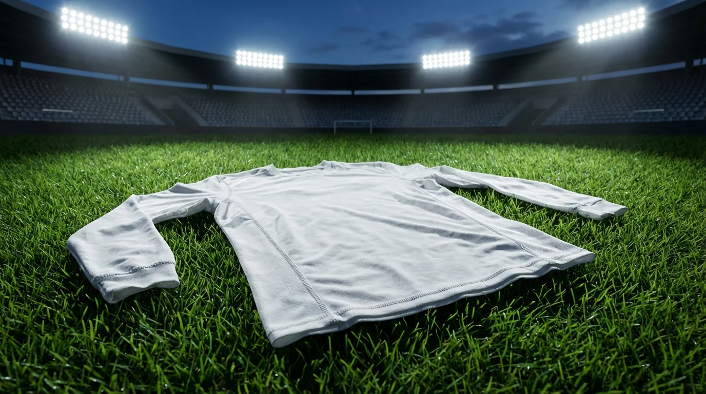 Deutsches Nationaltrikot auf dem Stadionrasen im WM-Flutlicht